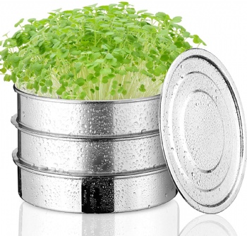 8 Inch Stackable Sprouter Kit Stainless Steel Seed Sprouting Tray